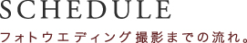 SCHEDULE｜フォトウエディング撮影までの流れ